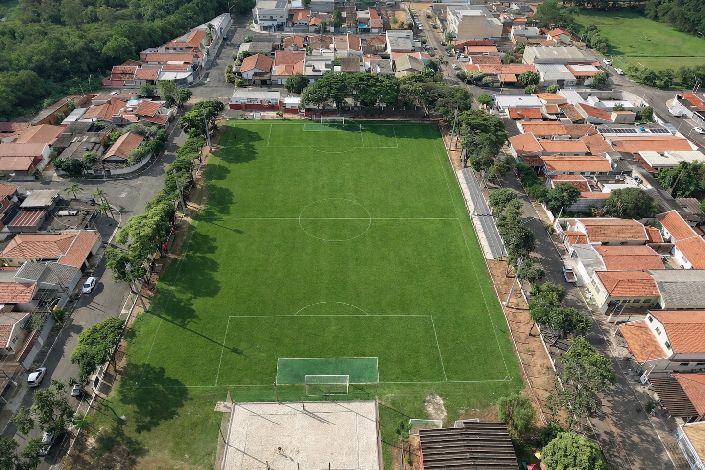 Foto aérea do campo da Vila Azenha